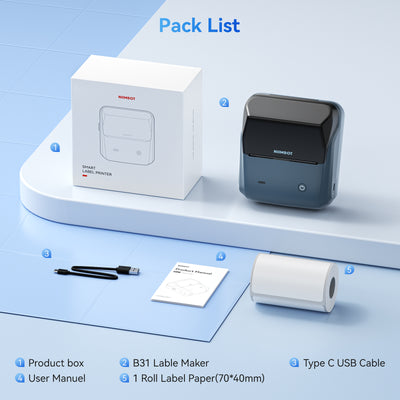 NIIMBOT - B31 Bluetooth Label Printer Incl Label Roll