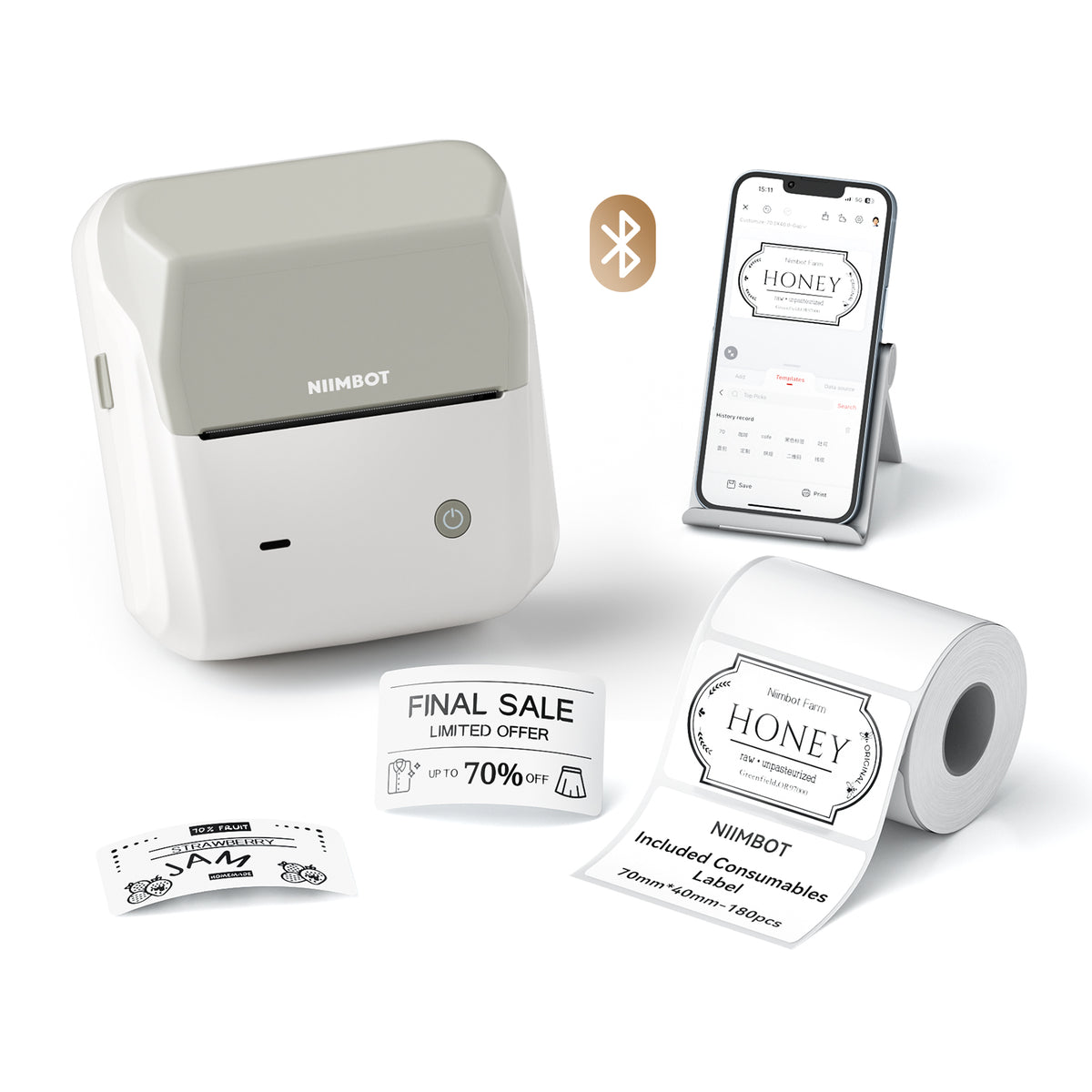 NIIMBOT - B31 Bluetooth Label Printer Incl Label Roll