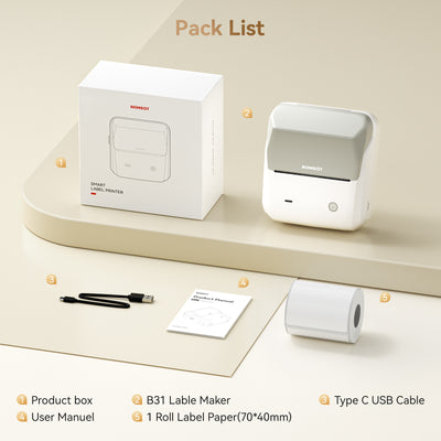 NIIMBOT - B31 Bluetooth Label Printer Incl Label Roll