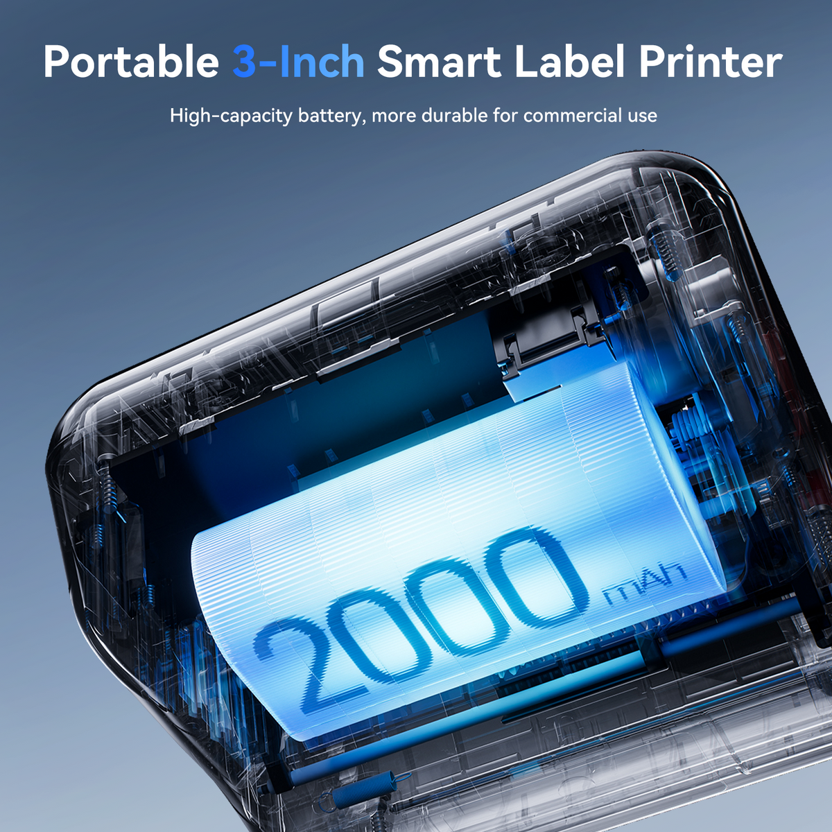 NIIMBOT - B3S_P Bluetooth Label Printer Incl Label Roll - Grey