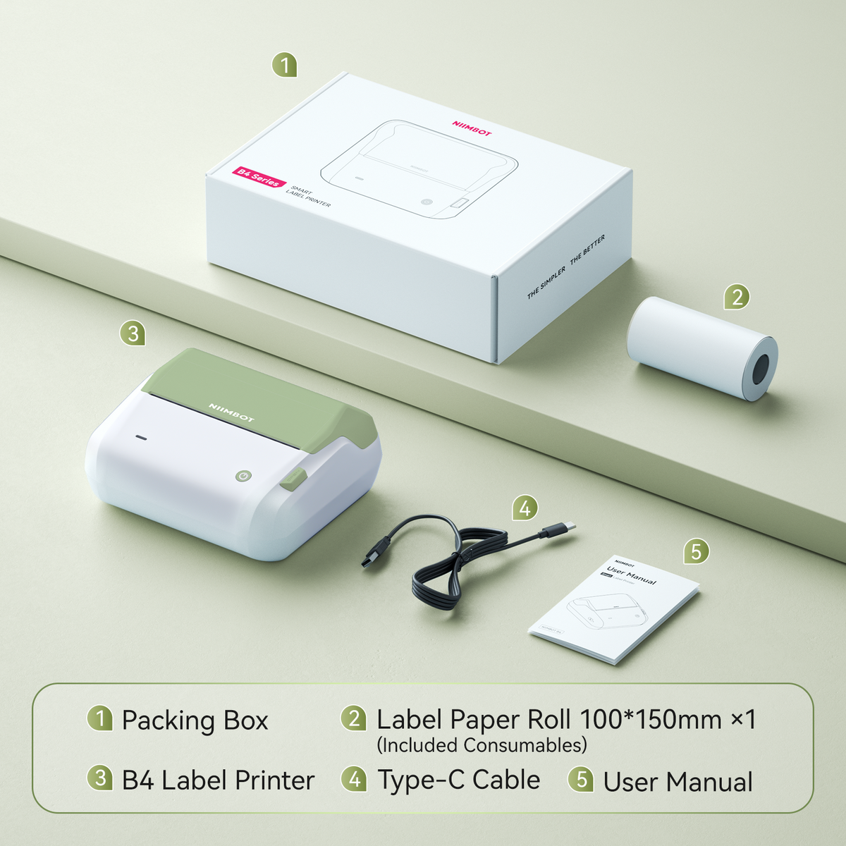 NIIMBOT - B4 Bluetooth Label Printer Incl Label Roll