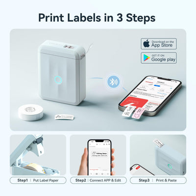 NIIMBOT - D110_M Bluetooth Label Printer Incl Label Roll