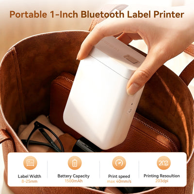 NIIMBOT - D101 Bluetooth Label Printer Incl Label Roll - White