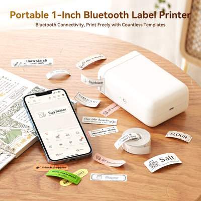 NIIMBOT - D101 Bluetooth Label Printer Incl Label Roll - White