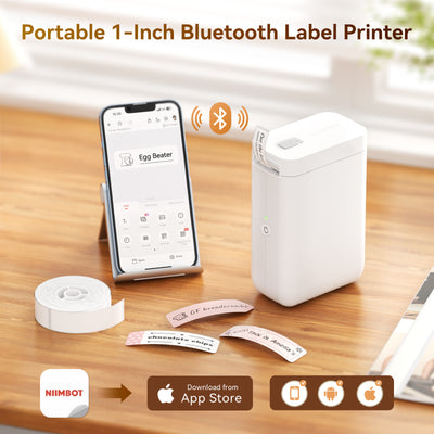 NIIMBOT - D101 Bluetooth Label Printer Incl Label Roll - White