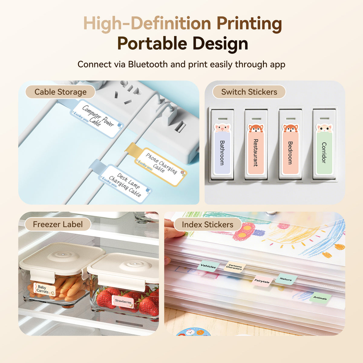 NIIMBOT - D11_H 300dpi Bluetooth Label Printer Incl Label Roll
