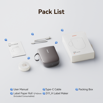 NIIMBOT - D11_H 300dpi Bluetooth Label Printer Incl Label Roll