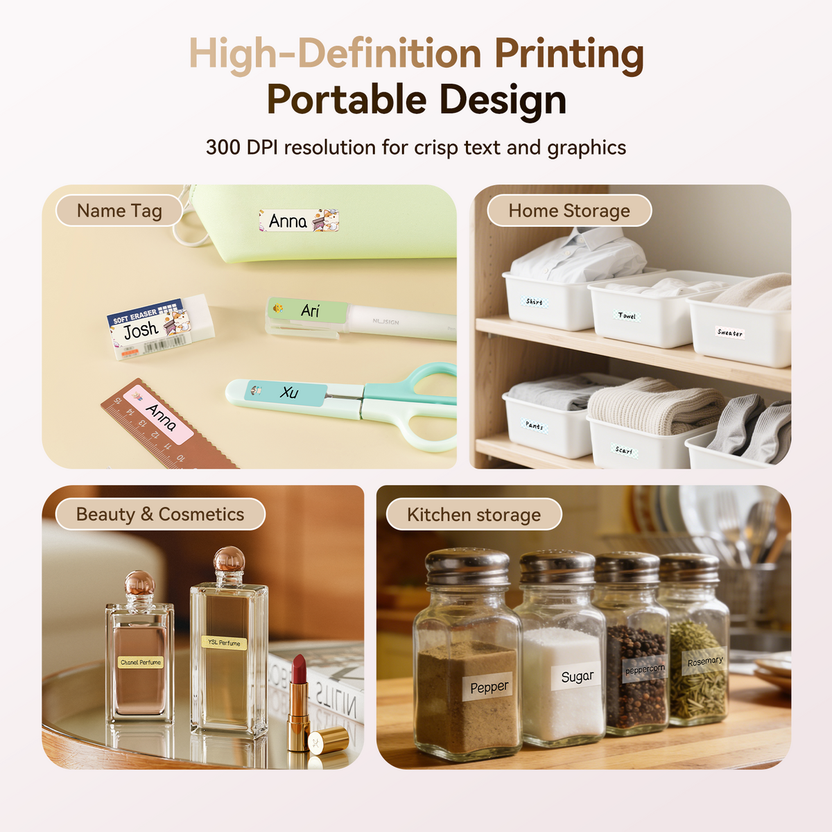 NIIMBOT - D11_H 300dpi Bluetooth Label Printer Incl Label Roll