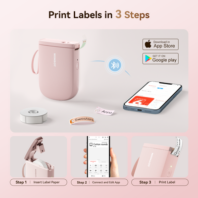 NIIMBOT - D11_H 300dpi Bluetooth Label Printer Incl Label Roll