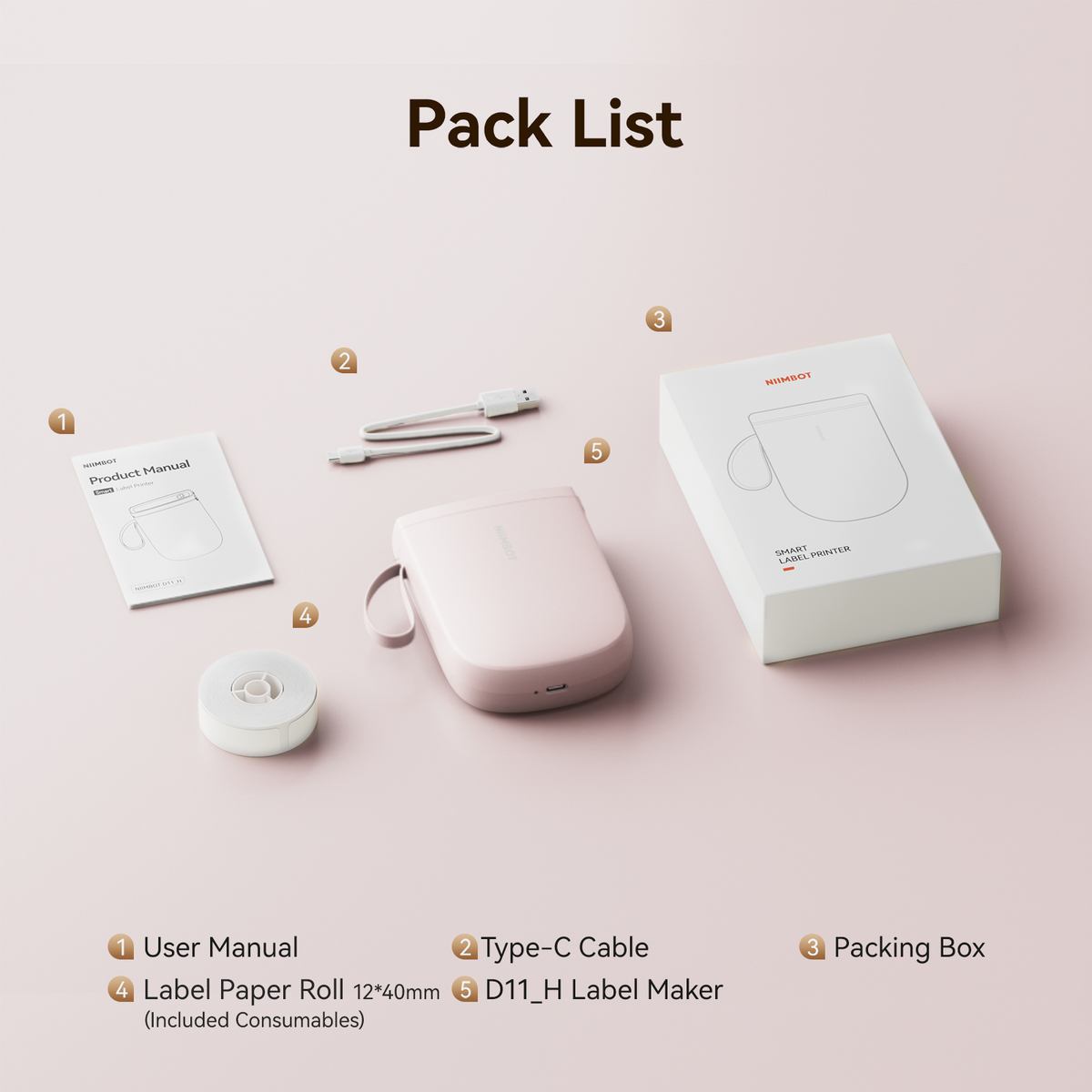 NIIMBOT - D11_H 300dpi Bluetooth Label Printer Incl Label Roll