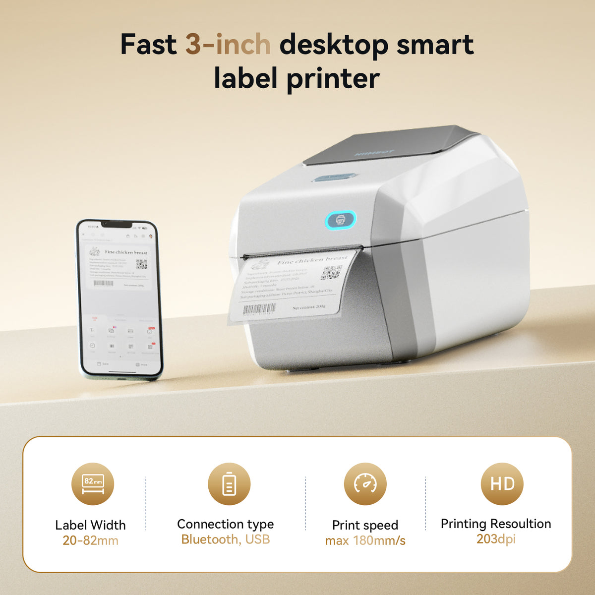 NIIMBOT - K3 Bluetooth Label Printer Incl Label Roll