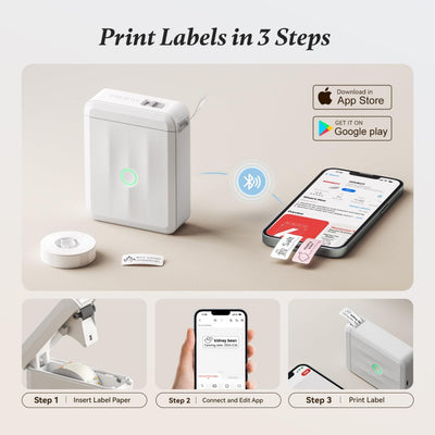 NIIMBOT - D110_M Bluetooth Label Printer Incl Label Roll