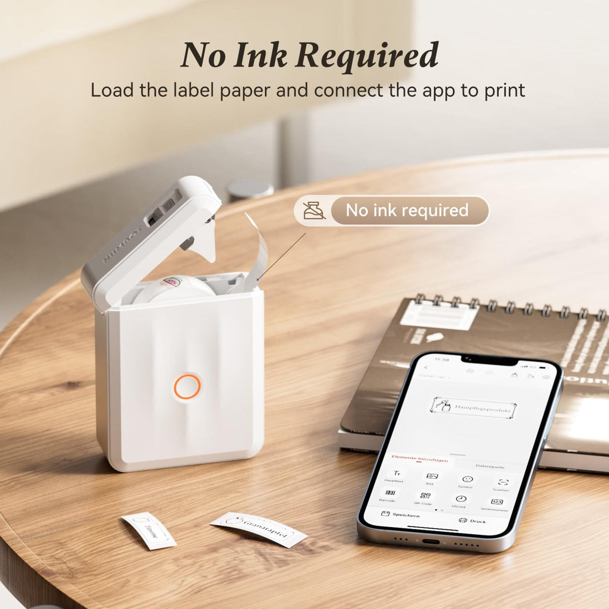NIIMBOT - D110_M Bluetooth Label Printer Incl Label Roll