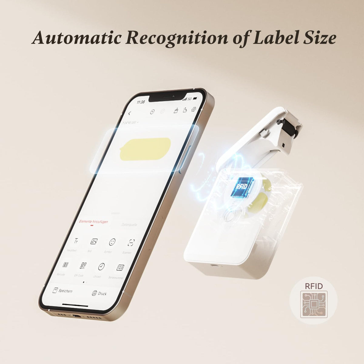 NIIMBOT - D110_M Bluetooth Label Printer Incl Label Roll