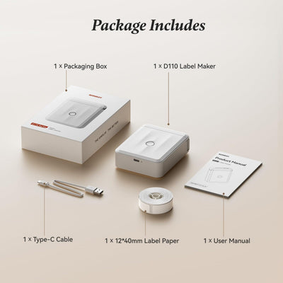NIIMBOT - D110_M Bluetooth Label Printer Incl Label Roll
