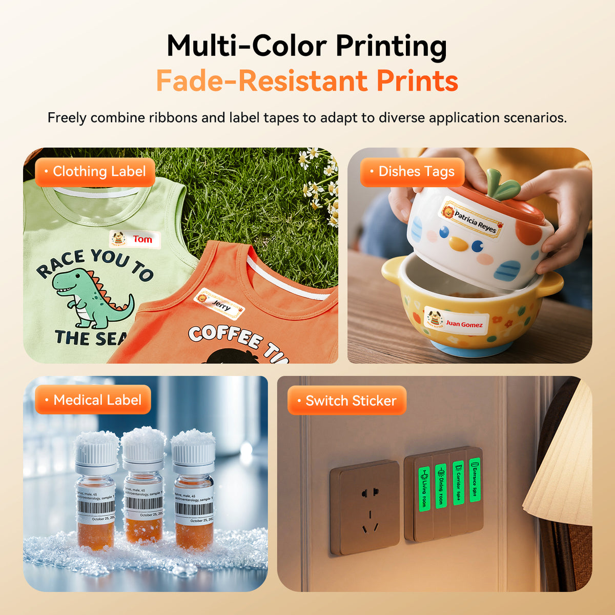 NIIMBOT - N1 Bluetooth Label Printer Incl Label Roll - White