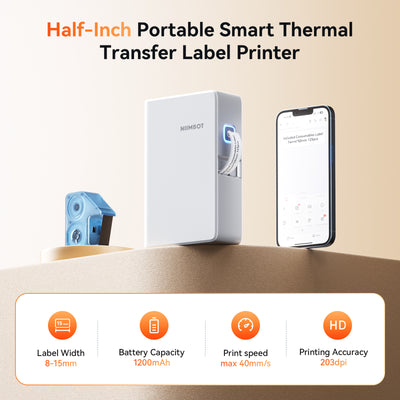 NIIMBOT - N1 Bluetooth Label Printer Incl Label Roll - White
