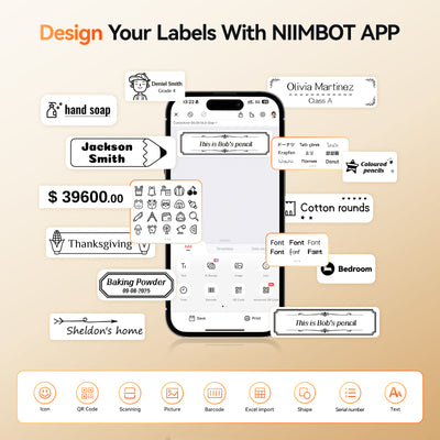 NIIMBOT - N1 Bluetooth Label Printer Incl Label Roll - White
