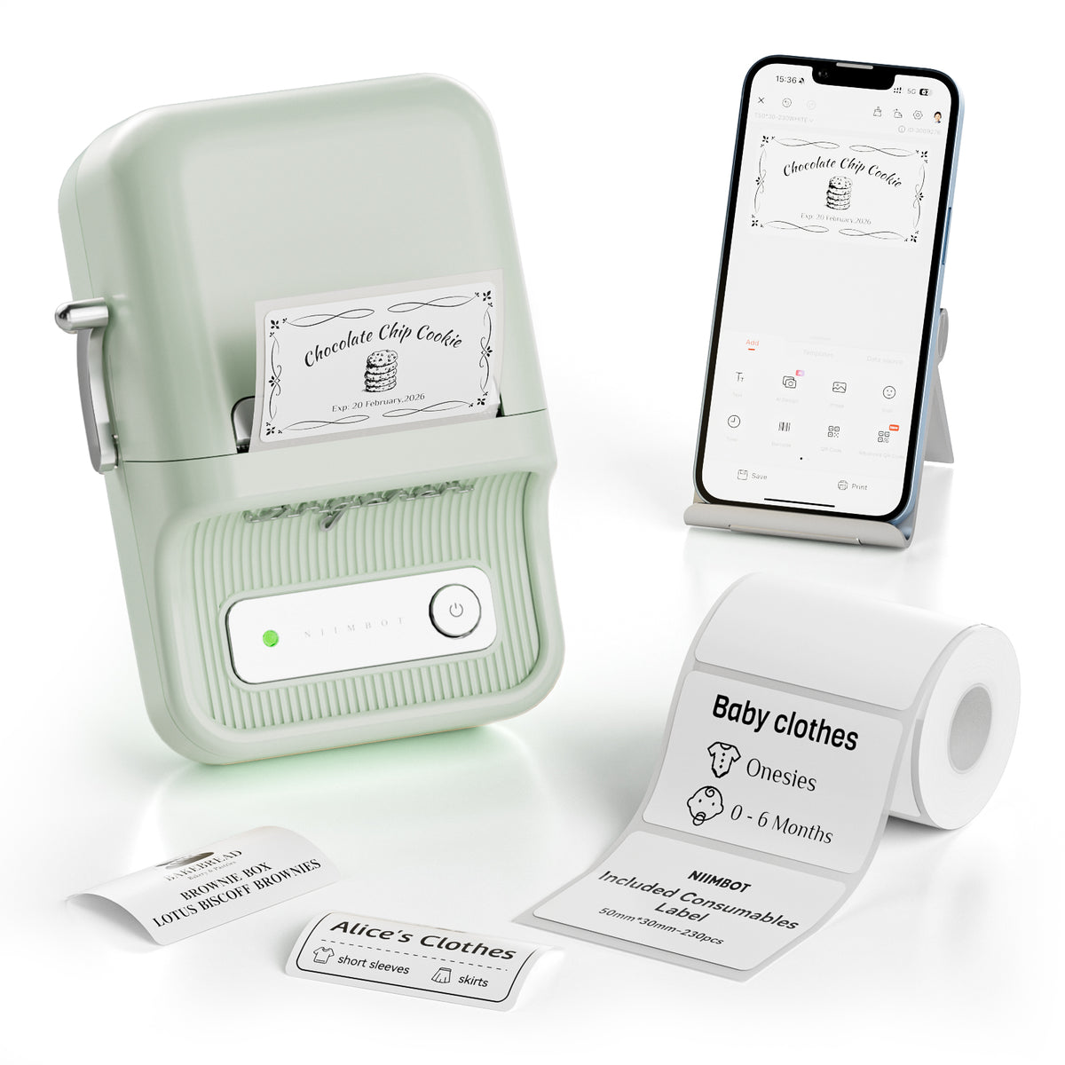 NIIMBOT - B21S Bluetooth Label Printer Incl Label Roll
