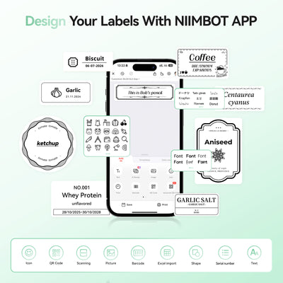 NIIMBOT - B21S Bluetooth Label Printer Incl Label Roll