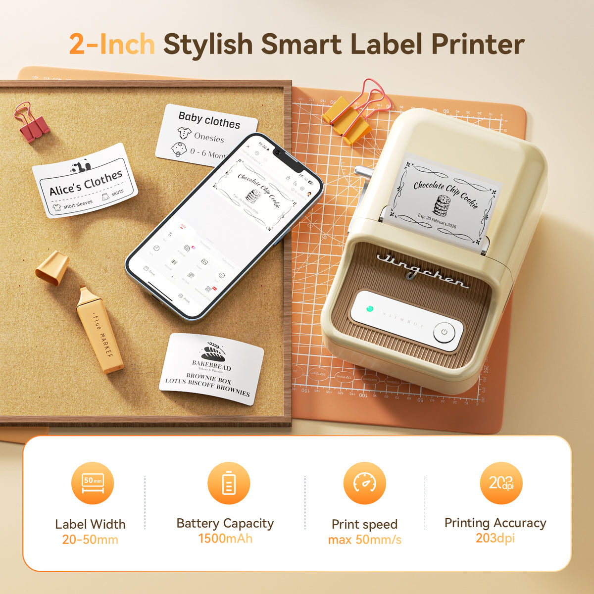 NIIMBOT - B21S Bluetooth Label Printer Incl Label Roll