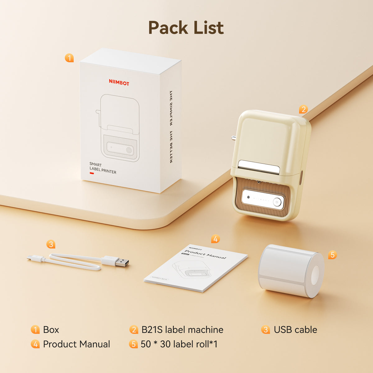 NIIMBOT - B21S Bluetooth Label Printer Incl Label Roll