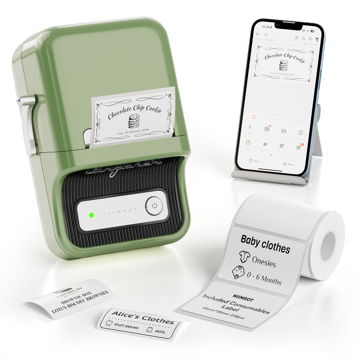 NIIMBOT - B21S Bluetooth Label Printer Incl Label Roll