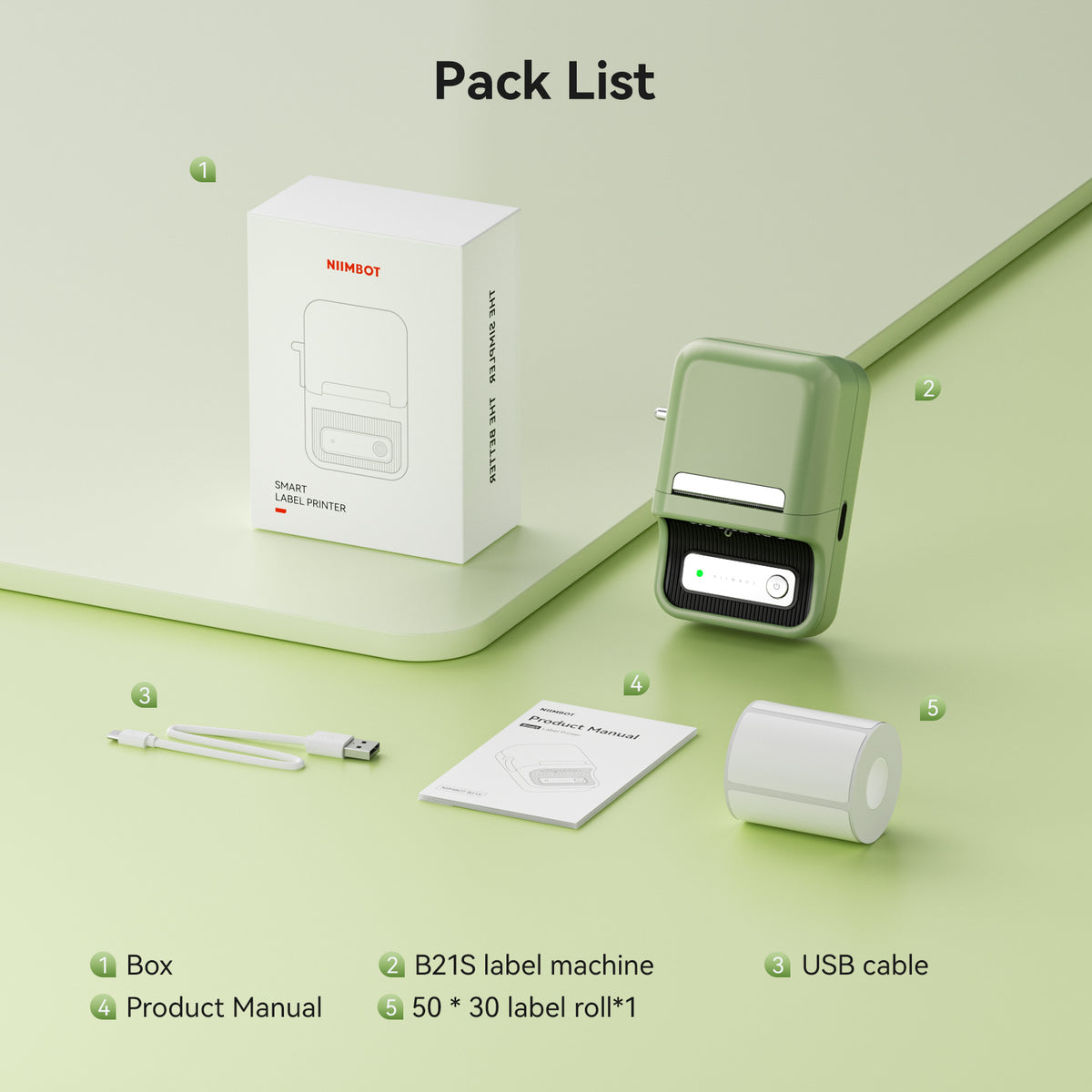 NIIMBOT - B21S Bluetooth Label Printer Incl Label Roll