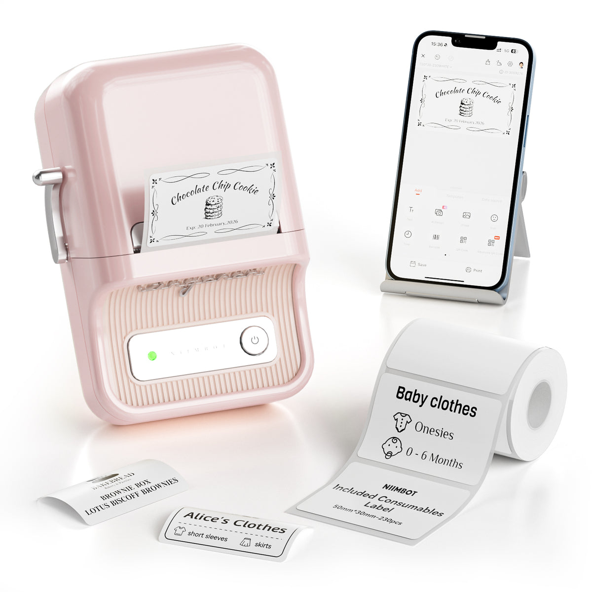 NIIMBOT - B21S Bluetooth Label Printer Incl Label Roll