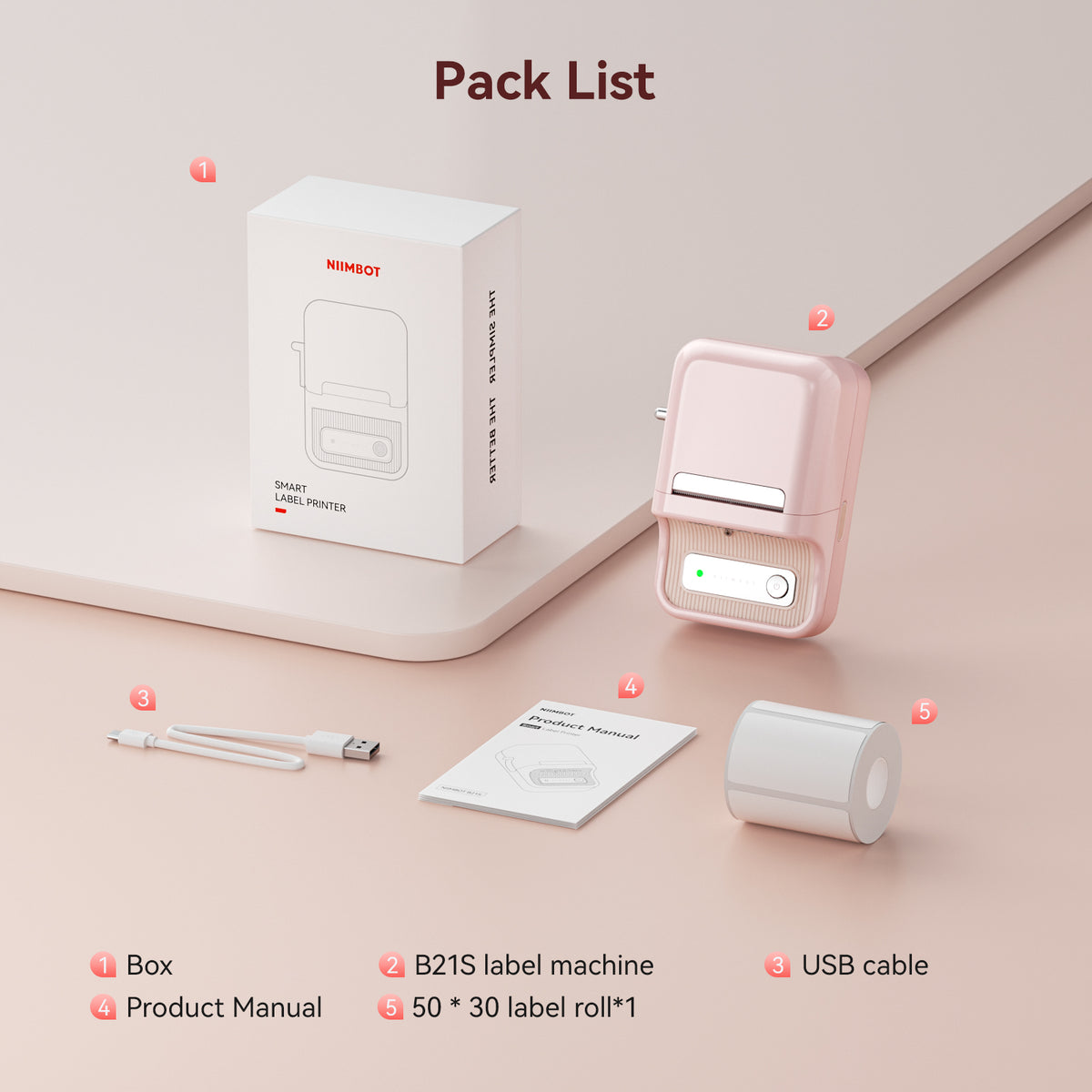NIIMBOT - B21S Bluetooth Label Printer Incl Label Roll