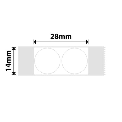 NIIMBOT - D Range - 14x28mm - White Twin Round - 205 Labels