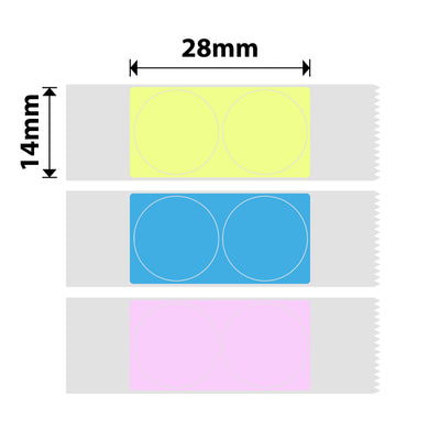 NIIMBOT - D Range - 14x28mm - Pink, Yellow, Blue Round - 205 Labels