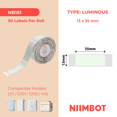 NIIMBOT - D Range - 13x35mm - Luminous - 90 Labels