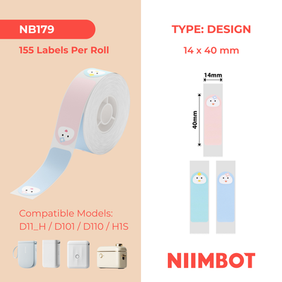 NIIMBOT - D Range - 14x40mm - Baby Face - 155 Labels