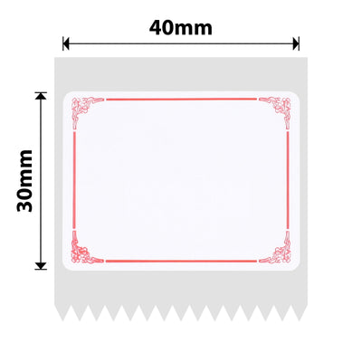 NIIMBOT - B Range - 40x30mm - Red Border - 230 Labels