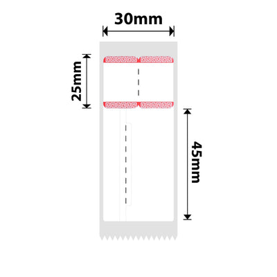 NIIMBOT - B Range - 30x70mm - Red Border Jewellery - 100 Labels