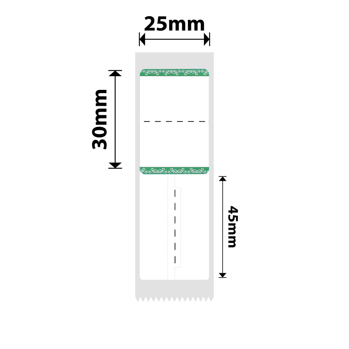 NIIMBOT - B Range - 25x75mm - Green Border Jewellery - 100 Labels