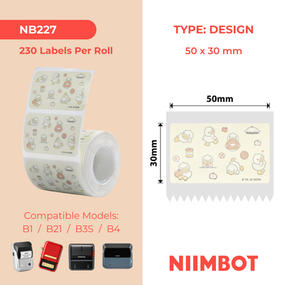 NIIMBOT - B Range - 50x30mm - Light Yellow Duck - 230 Labels