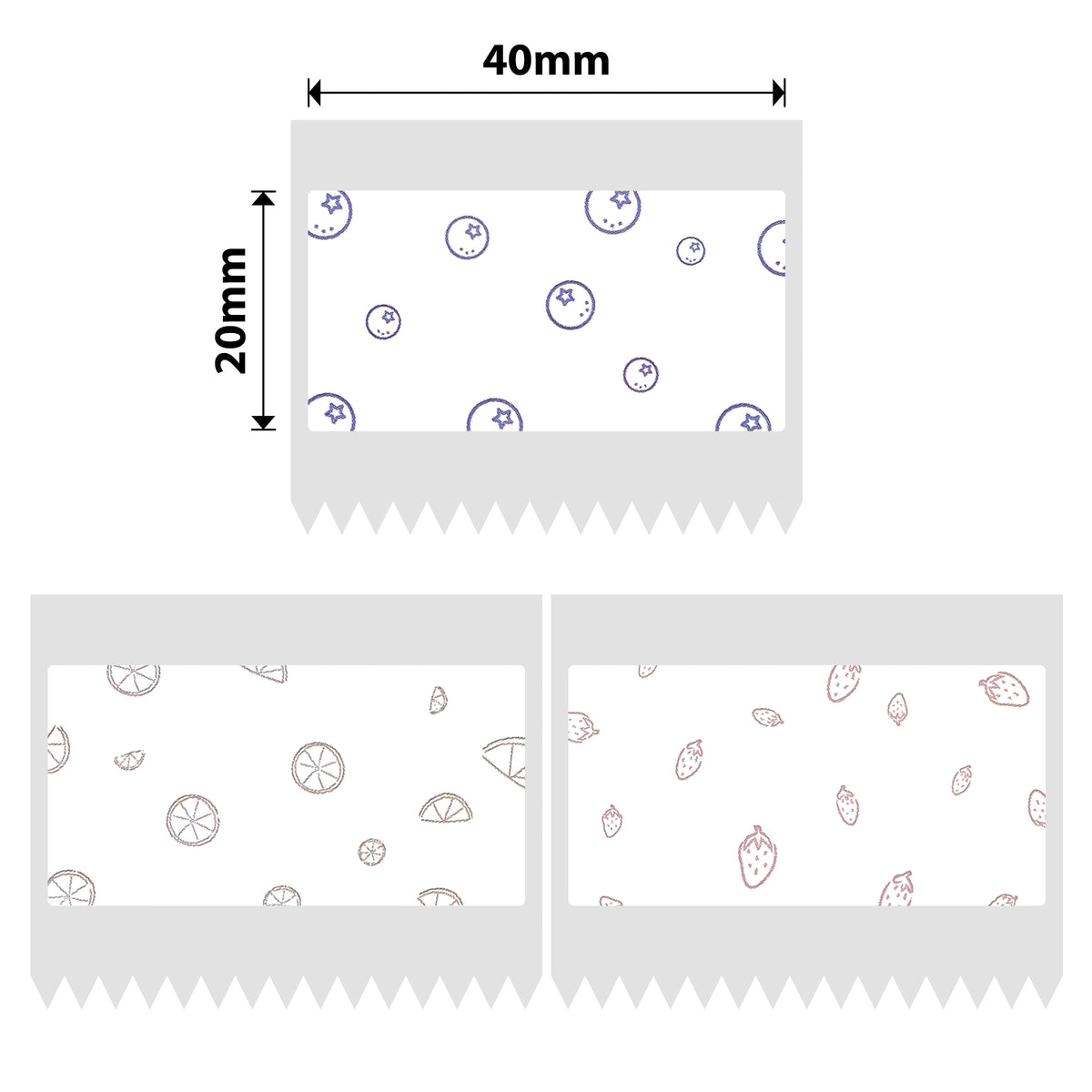 NIIMBOT - B Range - 40x20mm - Fruit Pattern - 320 Labels