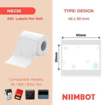 NIIMBOT - B Range - 45x30mm - Blue Snow - 230 Labels