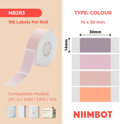 NIIMBOT - D Range - 14x30mm - Pink Mixed Colours - 195 Labels
