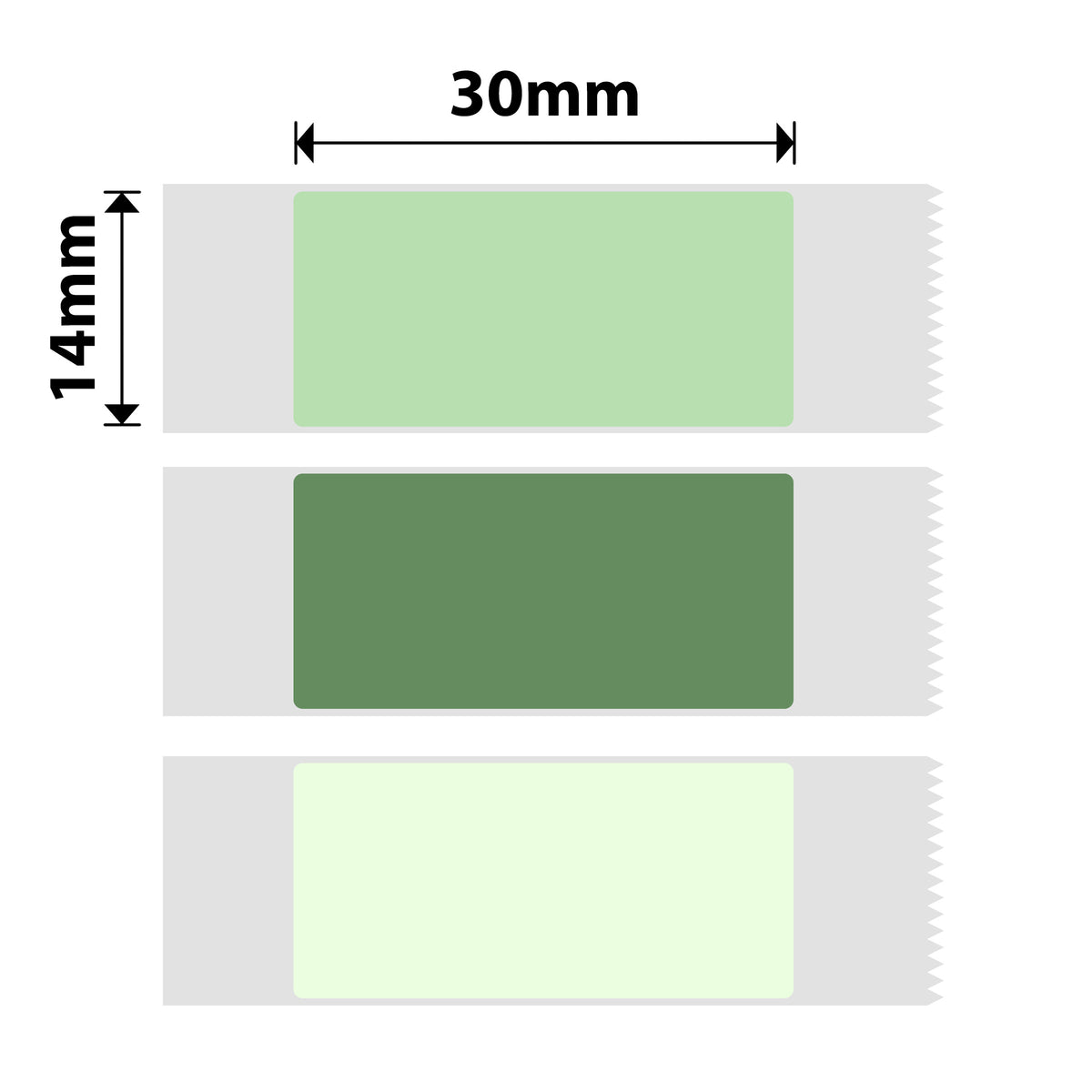 NIIMBOT - D Range - 14x30mm - Green Mixed Colours - 195 Labels
