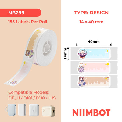 NIIMBOT - D Range - 14x40mm - Star Travel - 155 Labels