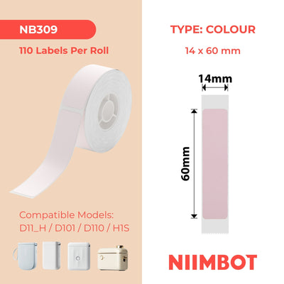 NIIMBOT - D Range - 14x60mm - Pink - 110 Labels
