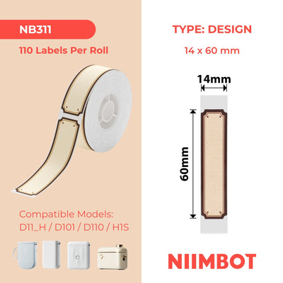 NIIMBOT - D Range - 14x60mm - Wood Love - 110 Labels