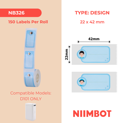 NIIMBOT - D101 Only - 22x42mm - Cool Boy - 150 Labels