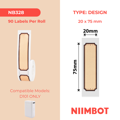 NIIMBOT - D101 Only - 20x75mm - Wood Love - 90 Labels