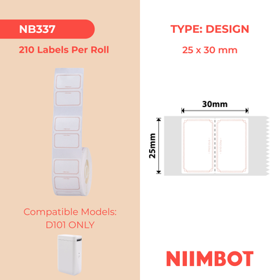 NIIMBOT - D101 Only - 25x30mm - Elegant - 210 Labels