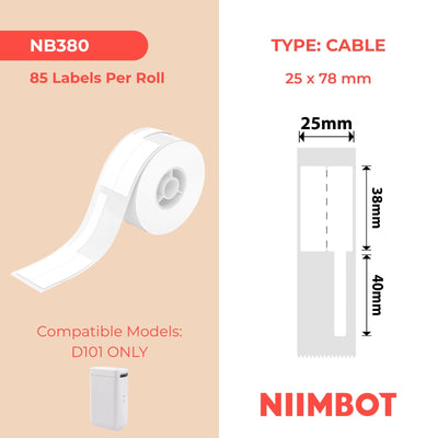 NIIMBOT - D101 Only - 25x78mm - White Cable - 85 Labels