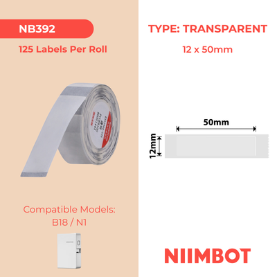 NIIMBOT - N1 - 12x50mm - Transparent - 125 Labels